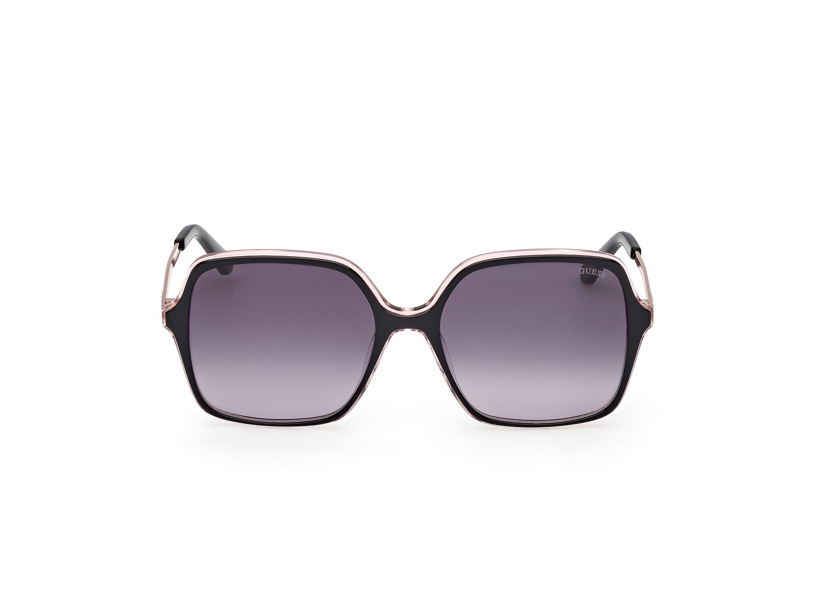 Das Bild zeigt die Sonnenbrille GU00270 von Guess in der Farbe Schwarz/Rosegold.